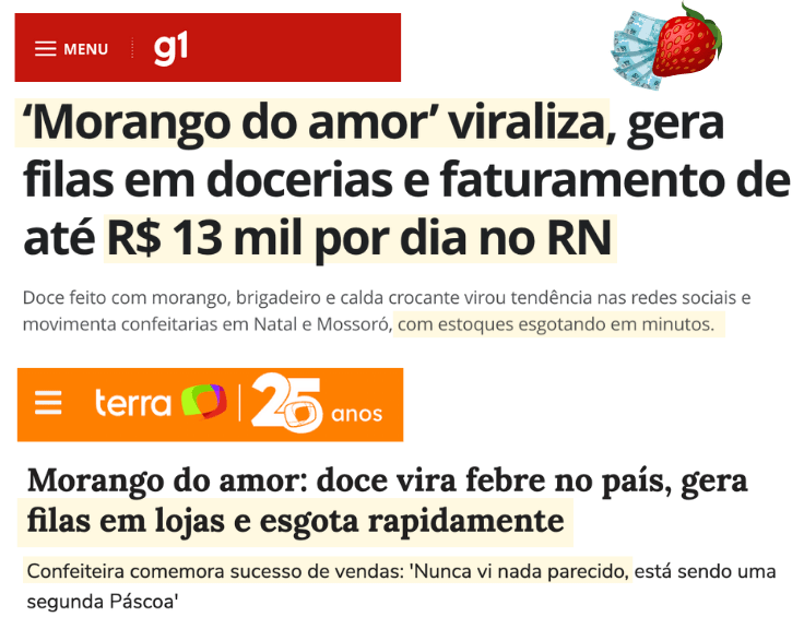 Notícias sobre morango do amor